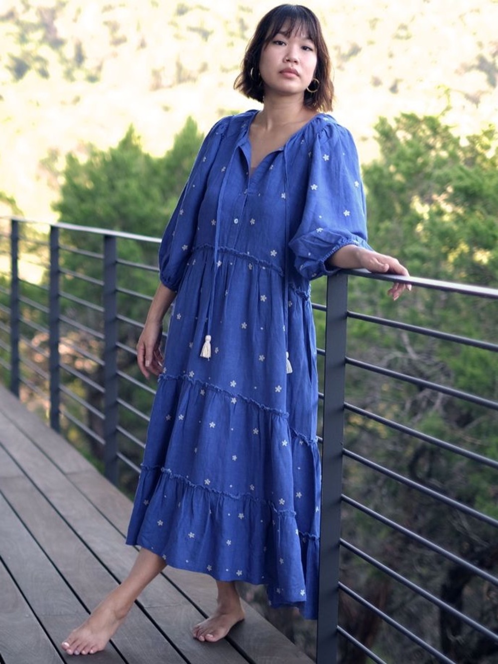 Harper Sage Secret Garden Dress in Colbalt, size M - Picture 3 of 11